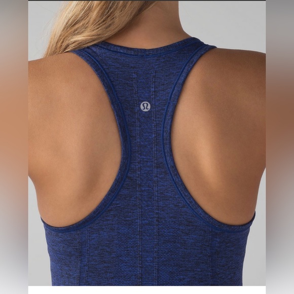 Lululemon Swiftly Tech Racerback Blazer Blue / Black Top Seamless Yoga Run 2 - Picture 4 of 12